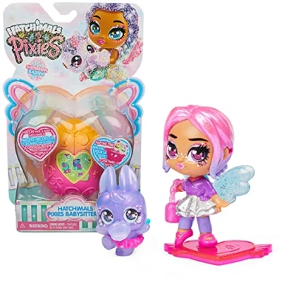 Immagine di HATCHIMALS Pixies, Shimmer Babies Babysitter con Baby Hatchimal e accessori da gioco (gli stili possono variare)