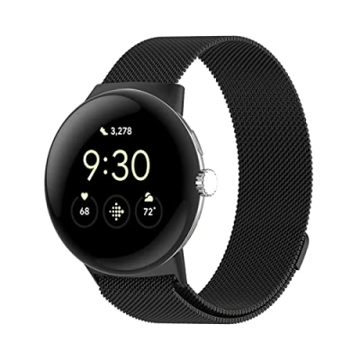 Immagine di PaceBid Cinturino per Google Pixel Watch 3 41mm/Pixel 2/Pixel Watch, Acciaio Inossidabile in Metallo Magnetico Sgancio Rapido di Ricambio 1 Nero