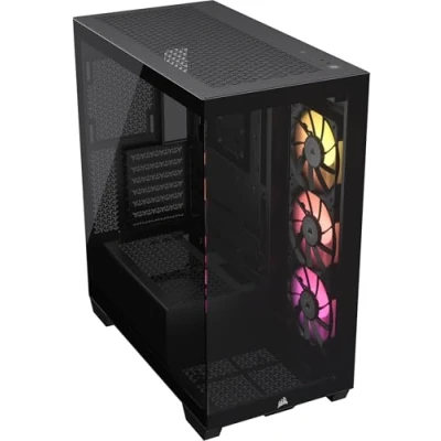 Immagine di CORSAIR iCUE LINK 3500X RGB Mid Tower ATX Case per PC Vetro Panoramico Temperato Compatibile con Scheda Madre a Connessione Inversa 3x Ventole RX120 Incluse Nero