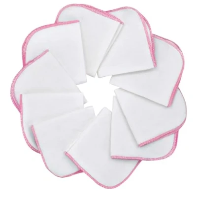 Immagine di Mias 10 Panni per il bagnetto dei bambini in flanella Molton, bianco rosa, cotone, privi di sostanze dannose/Asciugamani bambini/Salviette cosmetiche/Telo multiuso