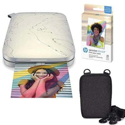 Immagine di HP Sprocket Select Stampante fotografica istantanea portatile, 2,3 x 3,4 pollici, per dispositivi Android e iOS, colore: Bianco/eclisse