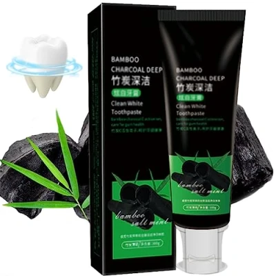 Immagine di Lyoveu Yanjiayi Bamboo Charcoal Deep Toothpaste,Teeth Whitening Toothpaste,Bamboo Clean White Toothpaste,Activated Toothpaste,To Remove Tooth Stains Fresh Breath