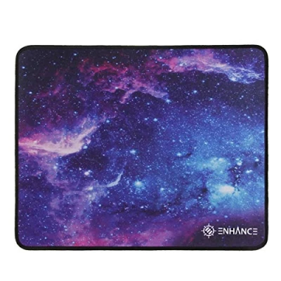 Immagine di ENHANCE Ampio Tappetino per Mouse da Gioco XL Grande, Cuciture Anti sfilacciatura, Base in Gomma Antiscivolo, Tracciamento ad Alta Precisione Serie Voltaic (Galaxy)