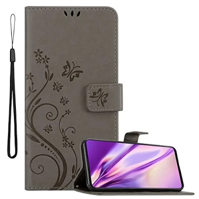 Immagine di Cadorabo Custodia Libro per Samsung Galaxy A71 in GRIGIO Fiore Design di con Chiusura Magnetica, Funzione Stand e 3 Vani Carte Portafoglio Cover Case Wallet Book Etui Protezione