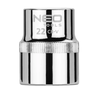 Immagine di NEO TOOLS 08 022 Serie di bussole 1/2 3124 22 mm Acciaio al cromo vanadio SuperLock