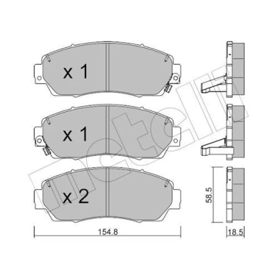 Immagine di METELLI 22 0903 0 Kit pastiglie freno con segnalatore acustico usura HONDA: CR V 3