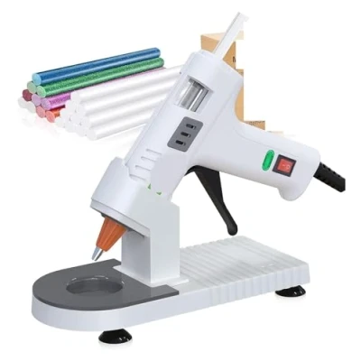 Immagine di Preriscaldamento rapido pistola for colla a caldo, kit riscaldamento MONVICT da 40 W con supporto e 30 stick di colla, design fai te, artigianat