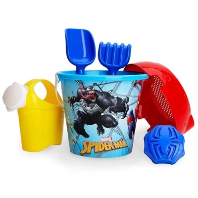 Immagine di Toyland® Spiderman Set Secchiello e Paletta da 6 Pezzi con annaffiatoio Gioco Sabbia Acqua Giocattoli Spiaggia
