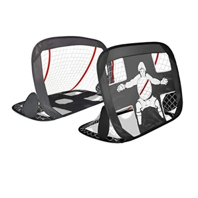 Immagine di VOUNOT 2 Porte da Calcio Pieghevole, in 1 Porta per Bambini, Portatile e Pop Up, Bersaglio, 120 x 80 cm, Nero