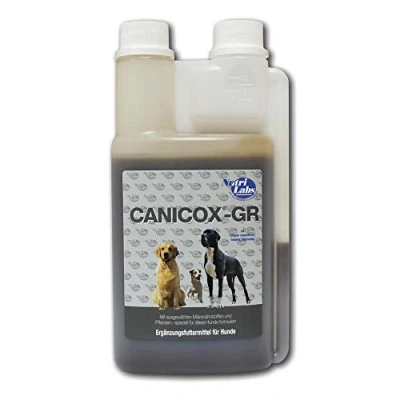 Immagine di NutriLabs Canicox® GR Integratore alimentare per cani anziani 500 ml con MSM, condroitina, glucosamina, ginseng ecc. Prodotti sanitari