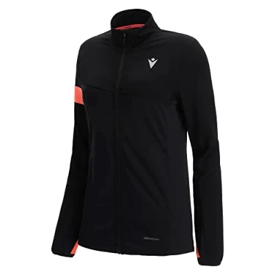 Immagine di Macron Run Scc Corina Light Stretch Full Zip Top Blk/Ncor Wmn, Felpa Donna, Nero Corallo, S