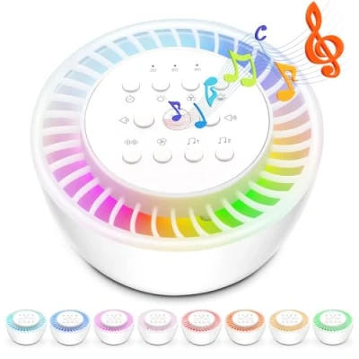 Immagine di DMTIVMG Macchina Rumore Bianco, Portatile Baby Noise Machine con 36 Suoni Rilassant Funzione Memory e Timer, Alimentato USB C, per Aiutare il Sonno di Bambini Adulti