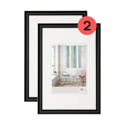 Immagine di walther design nera 30 x 45 cm confezione doppia, cornice in plastica Trendstyle KP045BD