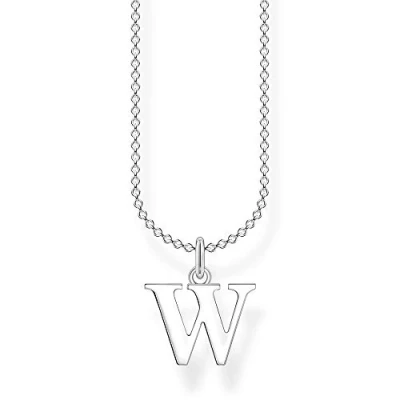Immagine di Thomas Sabo Collana da Donna con Lettera W in Argento Sterling 925, Lunghezza 38 45 cm