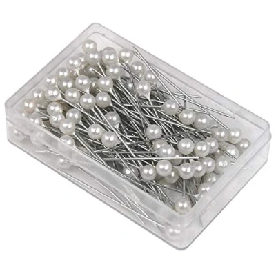 Immagine di N / A Nigoz spilli rotondi bianchi con testa di perle per fiori da sposa, asole, corpetto floreale, sartoria, qualità superiore e creativi, pratici convenienti, confezione