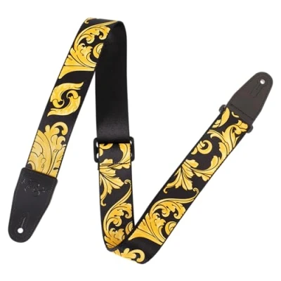 Immagine di Levy&#039;s, MNSP2 001 Tracolla in Poliestere Nita Strauss Signature 2&quot;, con Terminali Pelle, Firma incisa di Strauss, Larga 2&quot; (5.08 cm), Regolabile fino a (152.4 cm)