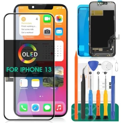 Immagine di Schermo OLED di ricambio per iPhone 13 display LCD Touch Screen A2631 Kit riparazione (nero, area originale)
