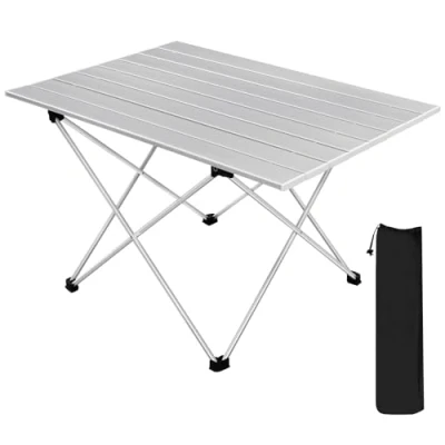 Immagine di WOLTU Tavolo da Campeggio in Alluminio Tavolino Pieghevole Portatile Salvaspazio e leggero per Picnic 68x46x40 cm Argento CPT8150sb