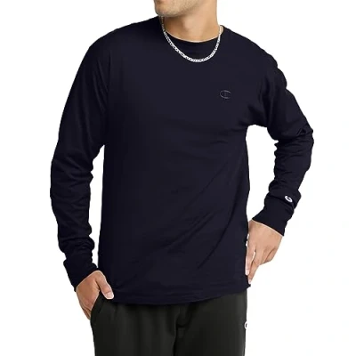 Immagine di Champion Maglietta Classica a Maniche Lunghe in Jersey Camicia, Navy, L Uomo