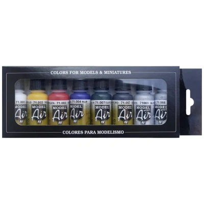 Immagine di Vallejo 71174 Colorante per modellismo Bianco, Giallo, Rosso, Blu, Verde oliva, Nero, Argento (Metallizzato), Oro (metallico) 1 pz.