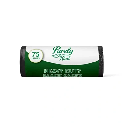 Immagine di Blake and White Purely Kind Sacchi neri resistenti, 75 l, rotolo da 30