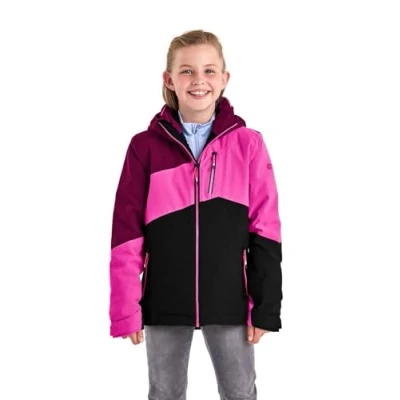 Immagine di Killtec Girl&#039;s Giacca da sci/giacca funzionale con cappuccio staccabile zip e paraneve KSW 166 GRLS SKI JCKT, raspberry, 116, 38509 000