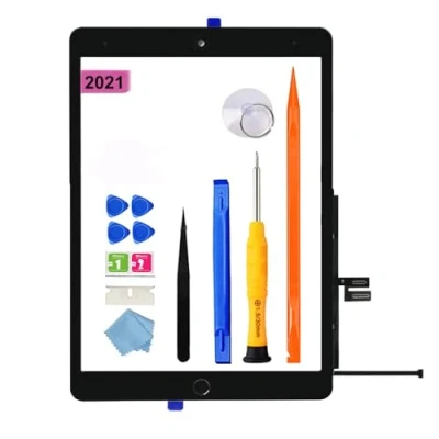Immagine di JPUNG Touchscreen Digitizer Per iPad 9 Display 2021 10.2 Pollici, A2602 A2603 A2604 A2605 Schermo tattile Frontale,con Home Buttone,include Strumenti di Riparazione