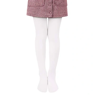 Immagine di L&amp;K II Collant per bambini estivi di danza classica con piede Calze morbide e comode elastici diversi colori 27251 (122 128, Bianco)