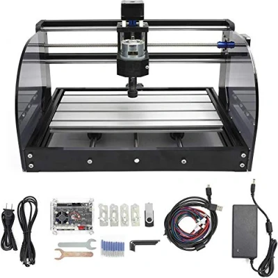 Immagine di RATTMMOTOR CNC 3018 Pro Max Macchina fresatrice per incisione, 420 x 350 270 mm, 3 assi GRBL, controllo ER11 intaglio su PVC, il fai da te