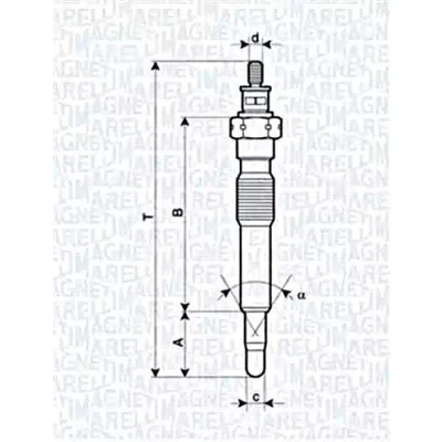 Immagine di MAGNETI MARELLI 062900092304 Candeletta 11V 10A M10X1,25 OPEL: Corsa B Hatchback, Astra F Caravan