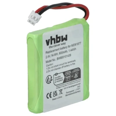 Immagine di Batteria Ni MH adatta per T Com Sinus A201 sostituisce 5M702BMX / GP0827 GP0845 600mAh 2.4V