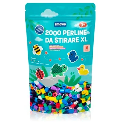 Immagine di Smowo® Grandi perline da stirare 10 mm, 2000 pezzi per bambini dai 3 anni in su 7 colori XL Set di creative