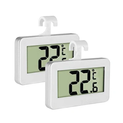 Immagine di termometro frigo frigorifero termometro, Inrigorous LCD digitale congelatore monitor con grande schermo LCD, posteriore magnetica gancio e supporto retrattile 2 pezzi