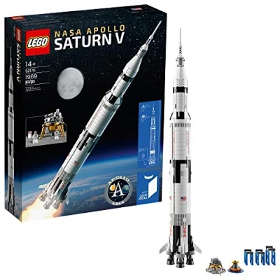 Immagine di LEGO Ideas NASA Apollo Saturn V 21309 Outer Space Model Rocket for Kids and Adults, Science Building Kit (1969 Pieces)