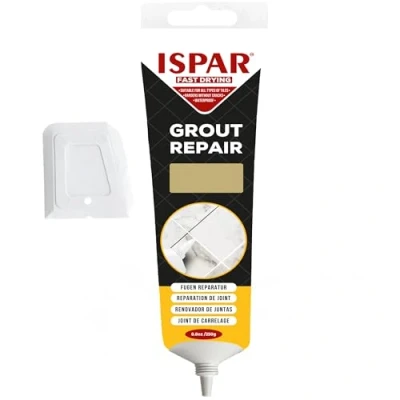 Immagine di ISPAR Malta per fughe di colore beige, 250 g, pronto all&#039;uso piastrelle con spatola, riparazione delle in bagno e cucina, inodore facile da usare