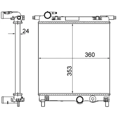 Immagine di MAHLE ORIGINAL CR 831 001S Radiatore motore 352 360 32 Alette di raffreddamento montate meccanicamente VOLKSWAGEN: up! Hatchback