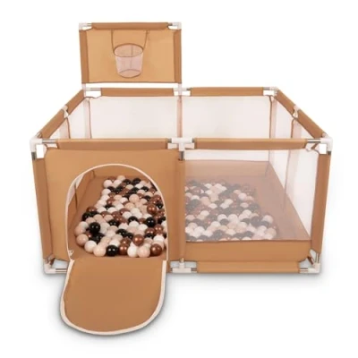 Immagine di Selonis Recinto Per Bambini Con 400 Palline Colorate 6 Cm, Beige: Beige Pastello/Rame/Bianco/Nero