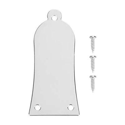 Immagine di Vbest life Piastra di Copertura per Truss Rod Chitarra in Metallo a 3 Strati con Viti Ricambio Accessori Basso Fori(Argento)