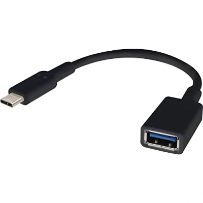 Immagine di Renkforce Cavo USB 3.2 Gen1 (USB 3.0) Spina C®, Presa A 0.15 m Nero con funzione OTG, contatti connettore d