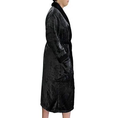 Immagine di Gözze Accappatoio Unisex Con Collo a Scialle, Sensazione di Seta, 100% Microfibra, 330 g/m², Taglia, L Antracite