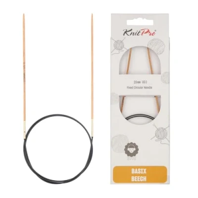 Immagine di KnitPro Ferri da maglia circolari fissi Basix, in betulla, multicolore, 60 cm x 2 mm