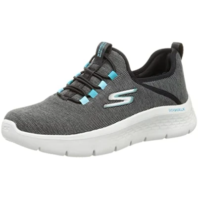 Immagine di Skechers Go Walk Flex Lucy, Sneaker Donna, Tessuto Nero Con Finiture Bianche, 37 EU