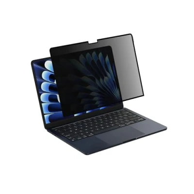 Immagine di Belkin ScreenForce TruePrivacy Pellicola protettiva per MacBook Air 13 M2, antiriflesso, durezza 2H, rimovibile e riutilizzabile, con attacco in silicone, facile applicazione a scatto sganciamento
