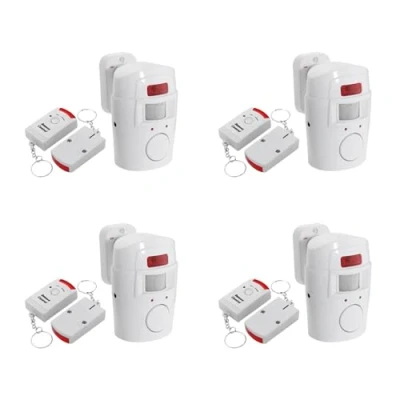 Immagine di Pyugxab 4X Allarme Sensore di Movimento un Infrarossi Antifurto con 2 Telecomandi, Adatto per Casa/Garage/Negozi