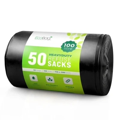 Immagine di EcoBag Fit for Purpose Eco Bag Sacchi per rifiuti Pesanti, Confezione da 50, 50 Count (Pack of 1), unità