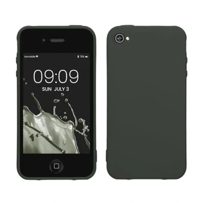 Immagine di kwmobile Custodia Compatibile con Apple iPhone 4 / 4S Cover Back Case per Smartphone in Silicone TPU Protezione Gommata verde muschio