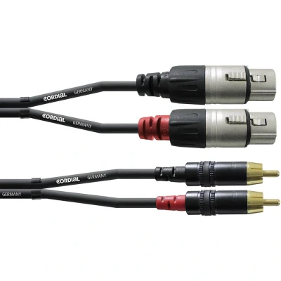 Immagine di Cordial CFU 3 FC Audio Cavo adattatore [2x Presa XLR 2x Spina RCA] 3.00 m Nero