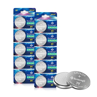 Immagine di CR2430 3V Lithium Battery 2430 Batterie CR Batteria a Bottone al Litio 10 Pezzi 【Garanzia di 5 Anni】 (2430 10)