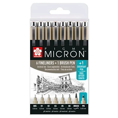 Immagine di Sakura Pigma Micron Seppia 01 Set di 3 fineliners