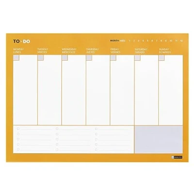 Immagine di Miquelrius Agenda Settimanale Orizzontale TO DO, Formato A4 297 x 210 mm, Timeless, Incollata, 54 Fogli, 9 Colori, Carta Bianca 80 g/m²